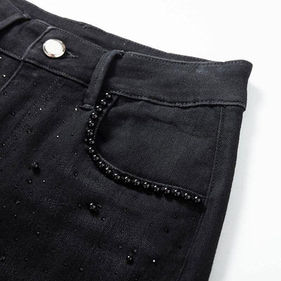 Patchwork Floral-Embroidered Sequined Bootcut Jeans