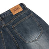 Washed Whiskers Barrel-Leg Denim Pants