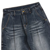 Washed Whiskers Barrel-Leg Denim Pants