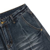 Washed Whiskers Barrel-Leg Denim Pants