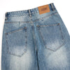 Blue Baggy Front Seam Jeans