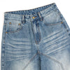 Blue Baggy Front Seam Jeans