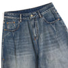 Men's Wide-Leg Pleated Jeans