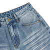 Blue Baggy Front Seam Jeans