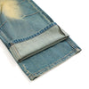 Vintage Washed Pleated Knee Jeans