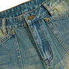 Vintage Washed Pleated Knee Jeans