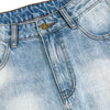 Light Blue Pleated Barrel-Leg Jeans