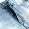 Light Blue Pleated Barrel-Leg Jeans