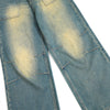 Vintage Washed Pleated Knee Jeans