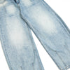 Light Blue Pleated Barrel-Leg Jeans