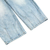 Light Blue Pleated Barrel-Leg Jeans