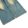 Vintage Washed Pleated Knee Jeans