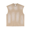 Raw Edge Distressed Muscle Tank 285gsm