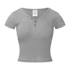 Short-Sleeve Ribbed Henley Top 275gsm