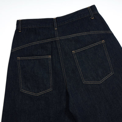 Barrel-Leg Selvedge Denim Capri Pants