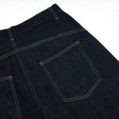 Barrel-Leg Selvedge Denim Capri Pants
