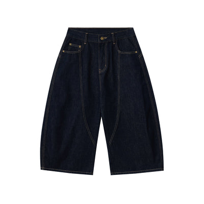 Barrel-Leg Selvedge Denim Capri Pants