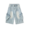 Baggy Cargo Denim Capri Pants