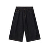 Black Selvedge Denim Capri Pants