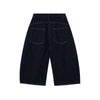 Barrel-Leg Selvedge Denim Capri Pants