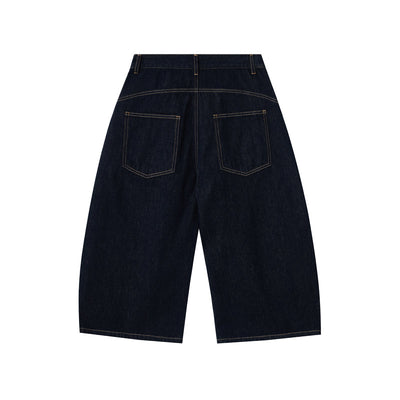 Barrel-Leg Selvedge Denim Capri Pants