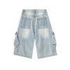 Baggy Cargo Denim Capri Pants
