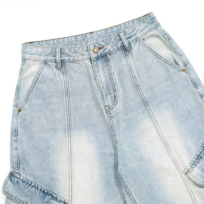 Baggy Cargo Denim Capri Pants