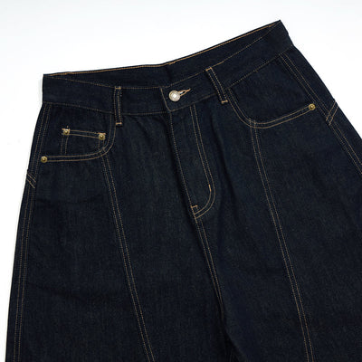 Barrel-Leg Selvedge Denim Capri Pants