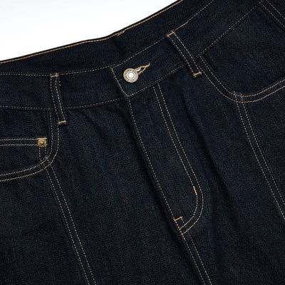 Barrel-Leg Selvedge Denim Capri Pants