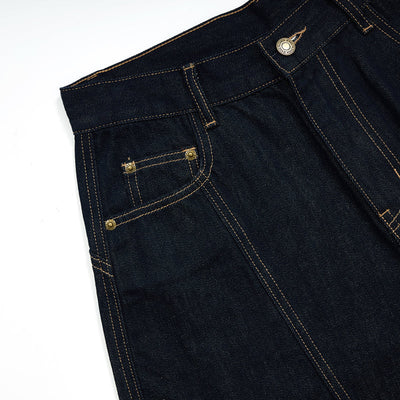 Barrel-Leg Selvedge Denim Capri Pants