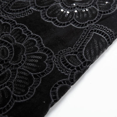 Patchwork Floral-Embroidered Sequined Bootcut Jeans