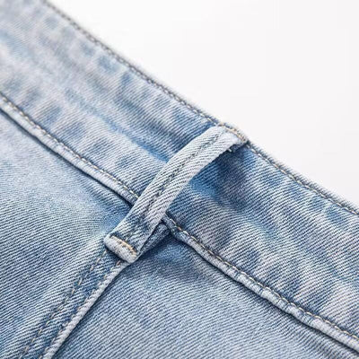 Lightweight Embroidered Cut-Out Bootcut Jeans