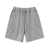 Heavy-Wash Baggy Patchwork Shorts