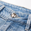 Lightweight Embroidered Cut-Out Bootcut Jeans