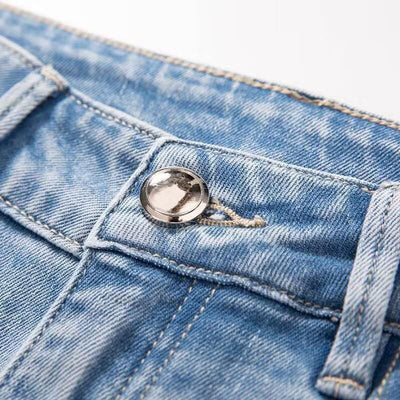 Lightweight Embroidered Cut-Out Bootcut Jeans