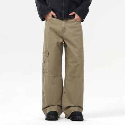 Relaxed Fit Cargo Pants-INNBLAC