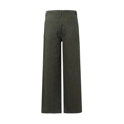 Straight Leg Casual Trousers-INNBLAC