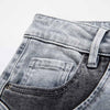 Patchwork Pearl-Frog Closure Embroidered Jeans