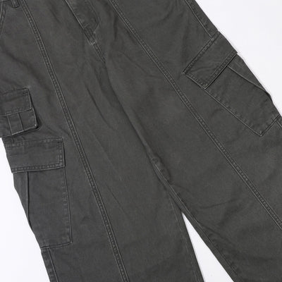 Front Seam Baggy Cargo Pants-INNBLAC