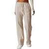 Women's Solid Pleated Cotton Trousers