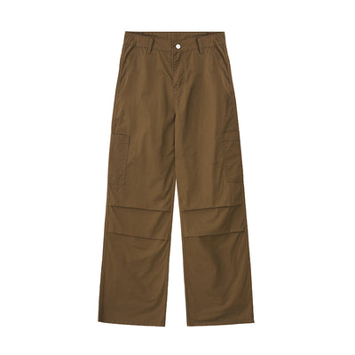 Relaxed Fit Pleated Knee Cargo Pants