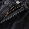 Washed Straight Leg Cargo Jeans-INNBLAC