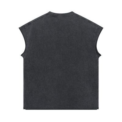 Washed Raw Edge Baggy Tank Top 8oz-INNBLAC Fashion Apparel