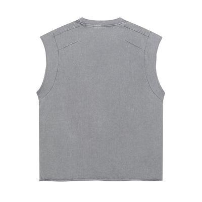 Vintage Raw Edge Sleeveless Tee 8oz-INNBLAC Fashion Apparel