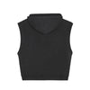 Raw Edge Sleeveless Boxy Hoodie