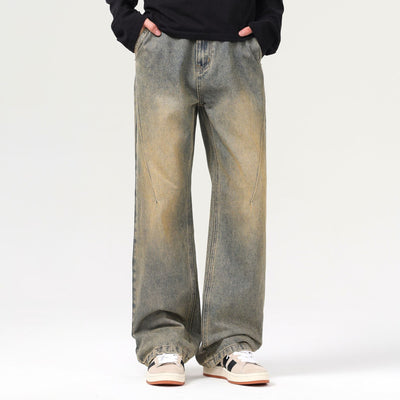 Mud Wash Baggy Seam jeans-INNBLAC