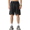 Heavy-Wash Baggy Patchwork Shorts