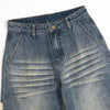 Vintage Ripped Barrel-Leg Jeans