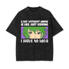 I Have No ldea Graphic Washed Tee-INNBLAC