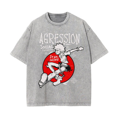 Agression Street Punk Graphic Tee-INNBLAC